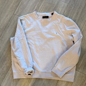 All Saints Men's Cream Crewneck Sweater